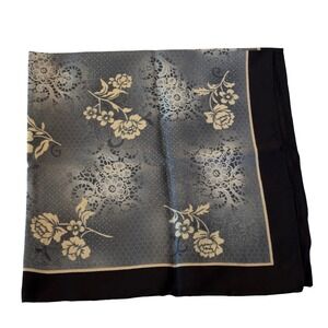 George Made in‎ Italy Blue Floral Lace Print Square Scarf 100% Cottagecore Chic